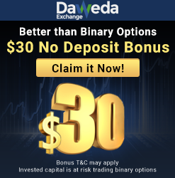 30 USD Binary Options Free No Deposit Bonus